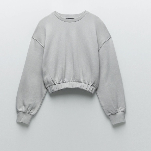 ZARA BNWT Plush Sweatshirt + Shorts 2pc Coord Set - Picture 2 of 3